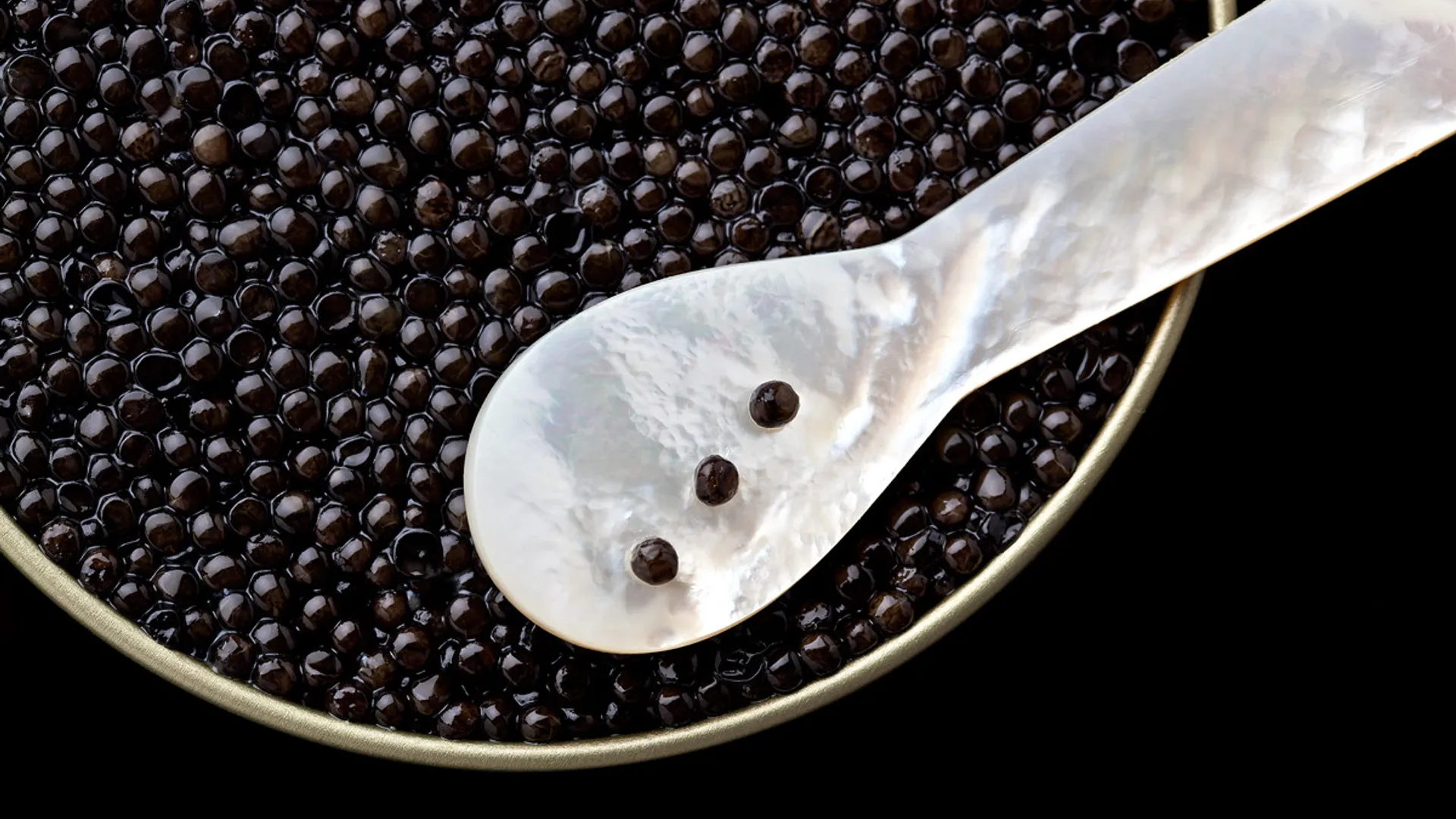 Caviar and mother-of-pearl — food